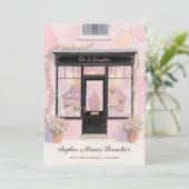 Lovely Pink Vintage Tea Party Bridal Shower  招待状 (スタンド正面)