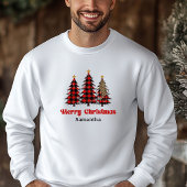 Lovely Plaid Tree Christmas Pullover Festive Outfi パーカ