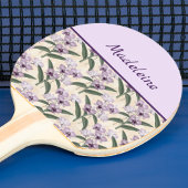 Lovely Purple Orchids on Vintage Ecru 卓球ラケット