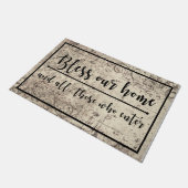 Lovely Quotes Mat, Bless this Home Rug  ドアマット (アングル)