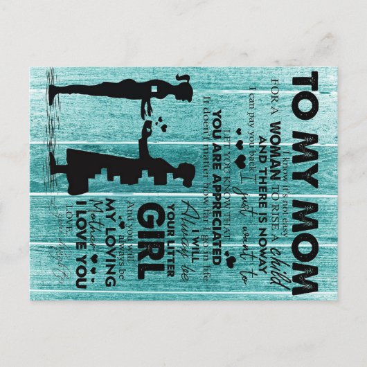 Lovely Quotes To My Mom | Gift For Mother 案内ポストカード (正面)