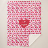 Lovely Red Hearts Best Love Gift Throw Blanket シェルパブランケット (正面)