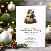 Lovely Retro Christmas Cake Party Card 招待状