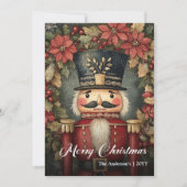 Lovely retro Christmas nutcracker card editable シーズンカード (正面)