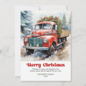 Lovely rustic Christmas scene watercolor holiday   シーズンカード (正面)