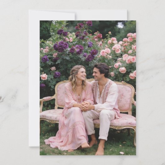 Lovely Rustic Pink Shades Church Wedding  招待状 (正面)