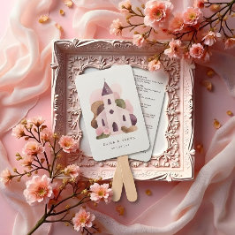 Lovely Rustic Pink Tones Church Wedding Program ハンドファン