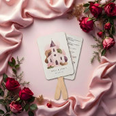 Lovely Rustic Pink Tones Church Wedding Program ハンドファン