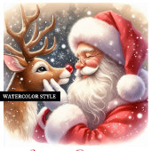 Lovely Santa And Rudolph Festive Christmas Greetin シーズンカード