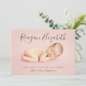 Lovely Scriptフォトオーバーレイ誕生のお知らせ 案内状 (スタンド正面)