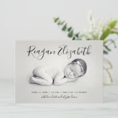 Lovely Scriptフォトオーバーレイ誕生のお知らせ 案内状 (スタンド正面)