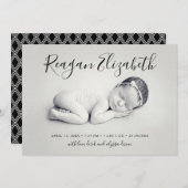 Lovely Scriptフォトオーバーレイ誕生のお知らせ 案内状 (正面/裏面)