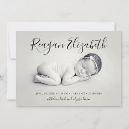 Lovely Scriptフォトオーバーレイ誕生のお知らせ 案内状