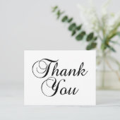 Lovely Script Black and Whiteありがとう ポストカード (スタンド正面)