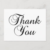 Lovely Script Black and Whiteありがとう ポストカード (正面)