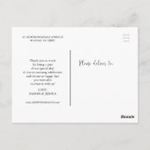 Lovely Script Photo 結婚's Thank Youポストカード ポストカード (裏面)