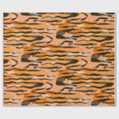 Lovely seamless tiger pattern,peach colour ラッピングペーパー (フラット)