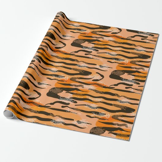 Lovely seamless tiger pattern,peach colour ラッピングペーパー (アンロールド)