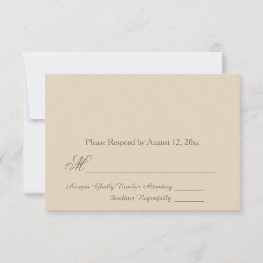 Lovely Seashell応答RSVP 出欠カード (裏面)