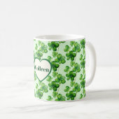 Lovely Shamrocks St. Patrick's Day コーヒーマグカップ (正面右)