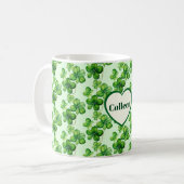 Lovely Shamrocks St. Patrick's Day コーヒーマグカップ (正面左)