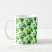 Lovely Shamrocks St. Patrick's Day コーヒーマグカップ (左)