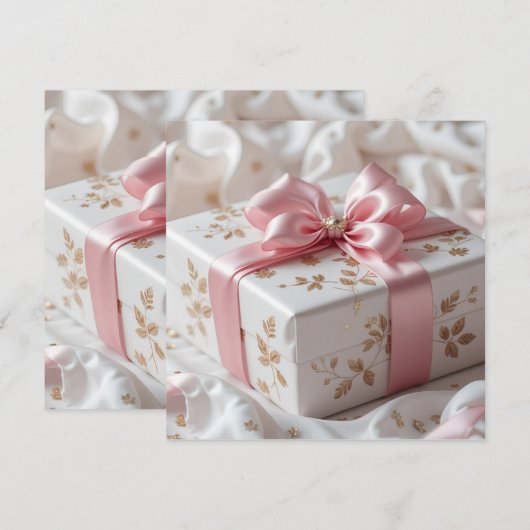 lovely silk pink gift box 招待状 (正面/裏面)