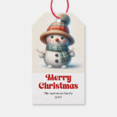 Lovely Snowman Kids Gift Tag Editable Christmas  ギフトタグ (裏面)