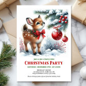 Lovely snowy forest Christmas kids invite digital 招待状