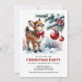 Lovely snowy forest Christmas kids invite digital 招待状 (正面)