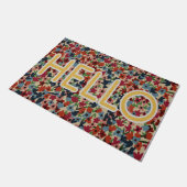  Lovely Spring Flowers Doormat, Hello   ドアマット (アングル)