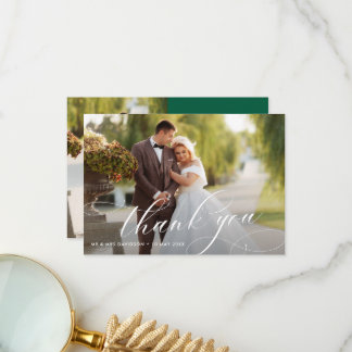 Lovely Stylish Calligraphy Wedding  サンキューカード