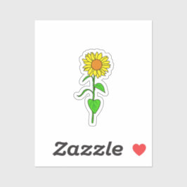 Lovely Sunflower Custom-Cut Vinyl Sticker シール