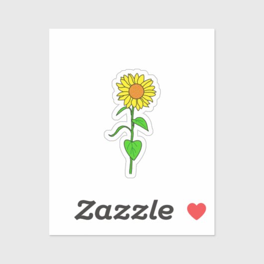 Lovely Sunflower Custom-Cut Vinyl Sticker シール (シート)