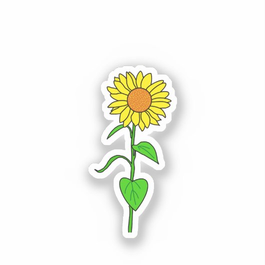 Lovely Sunflower Custom-Cut Vinyl Sticker シール (正面)