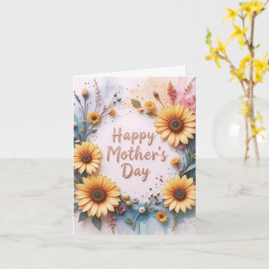 Lovely Sunflowers 3D Mother's Day カード (黄色い花)