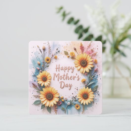 Lovely Sunflowers 3D Mother's Day カード (スタンド正面)