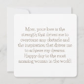 Lovely Sunflowers 3D Mother's Day カード (裏面)