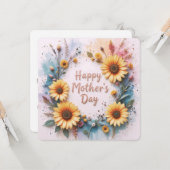 Lovely Sunflowers 3D Mother's Day カード (正面/裏面インサイチュ)