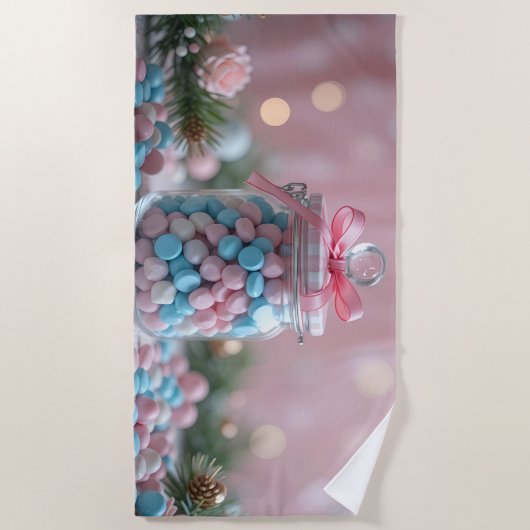 lovely sweet candy jar ビーチタオル (正面)