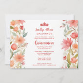 Lovely Sweet Floral Garland Spanish Photo Mis XV 招待状 (裏面)