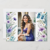 Lovely Sweet Floral Garland Spanish Photo Mis XV I 招待状 (正面)