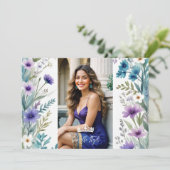 Lovely Sweet Floral Garland Spanish Photo Mis XV I 招待状 (スタンド正面)