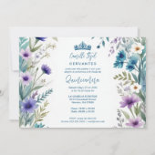 Lovely Sweet Floral Garland Spanish Photo Mis XV I 招待状 (裏面)