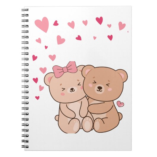 Lovely Teddy Bear Design For Valentine Gift ノートブック (正面)