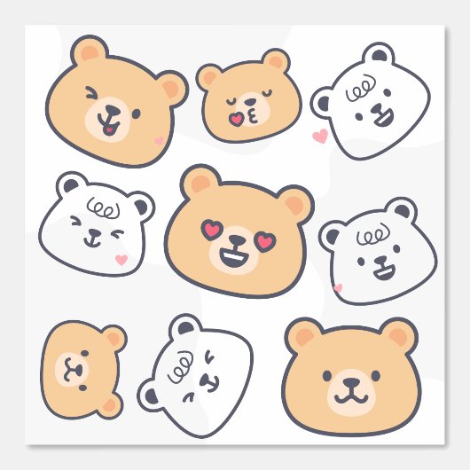 Lovely Teddy bear pattern for Your Kid Room 壁紙 (正面)