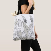 lovely tote with plant illustrations.  トートバッグ (クローズアップ)
