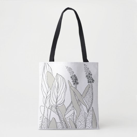 lovely tote with plant illustrations.  トートバッグ (正面)