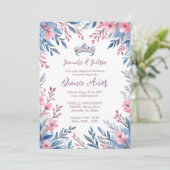 Lovely Twins Botanical Frame Tiara Spanish Photo  招待状 (スタンド正面)