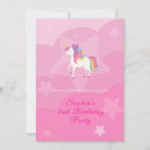  Lovely Unicorn Birthday Invitation 招待状 (正面)